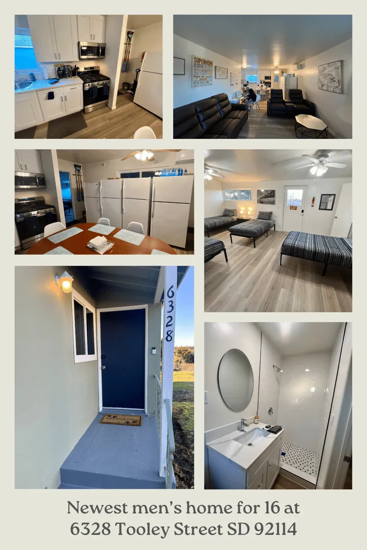 Shared bedroom and home details from a men’s recovery residence