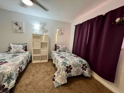 Furnished upstairs bedroom in the women’s recovery home